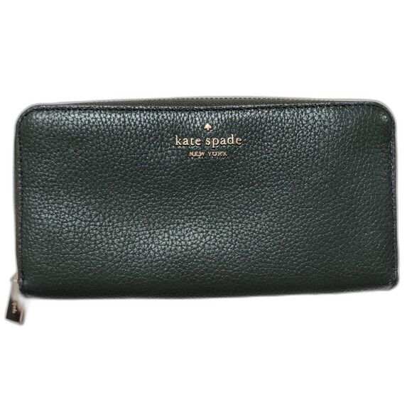 Kate Spade Green Pebbled Leather Wallet - Picture 1 of 12